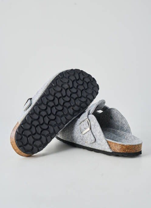 Chaussons/pantoufles bout rond talon plat jusqu'à 3cm gris CASUAL ATTITUDE femme
