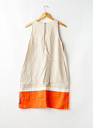Robe mi-longue sans manche sans manche beige ALESSANDRA femme
