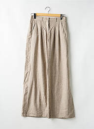 Pantalon chino fermeture zippée sous rabat avec crochet taille normale beige ME+EM femme