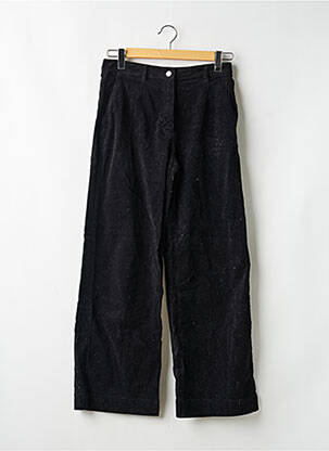Pantalon droit fermeture zippée sous rabat boutonné taille normale noir CÔTELÉ femme