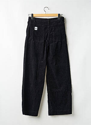 Pantalon droit fermeture zippée sous rabat boutonné taille normale noir CÔTELÉ femme