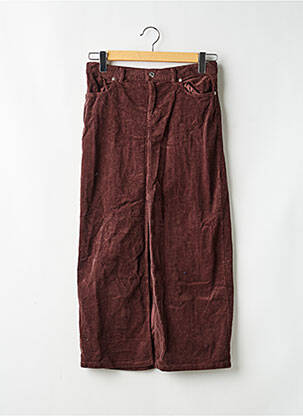 Jupe longue taille normale marron CÔTELÉ femme