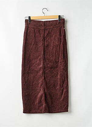 Jupe longue taille normale marron CÔTELÉ femme