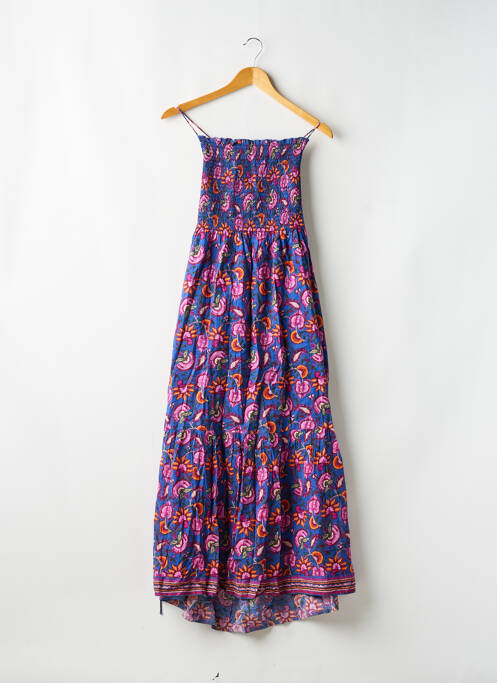 Robe longue imprimé fleurs sans manche bleu LOUISE MISHA femme