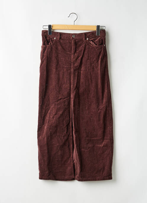 Jupe longue taille normale marron CÔTELÉ femme