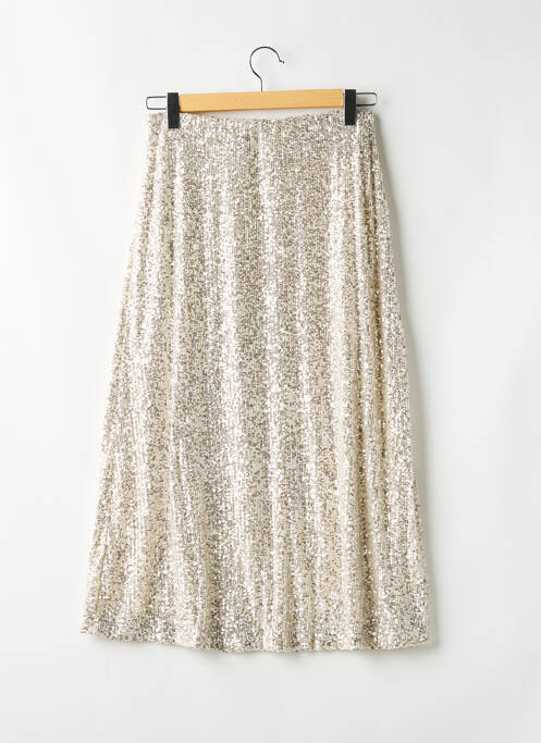 Jupe longue coupe fluide beige GRACE & MILA femme