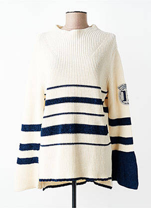 Pull tunique stretch manches longues beige ELISA CAVALETTI femme