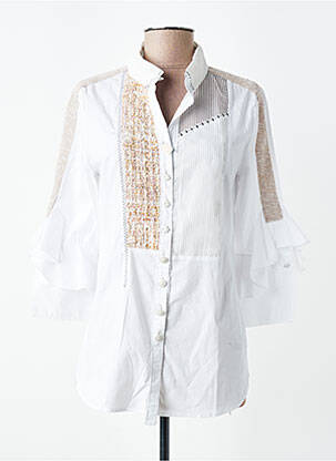 Chemisier coupe cintrée manches 3/4 blanc ELISA CAVALETTI femme