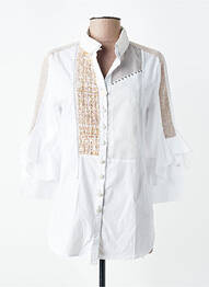 Chemisier coupe cintrée manches 3/4 blanc ELISA CAVALETTI femme