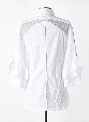 Chemisier coupe cintrée manches 3/4 blanc ELISA CAVALETTI femme