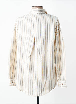 Chemisier coupe droite manches longues beige ANDAM femme