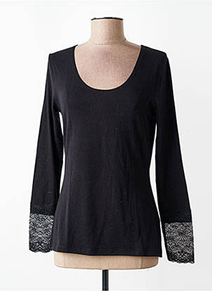 Top tissage jersey manches longues noir LAUREN VIDAL femme