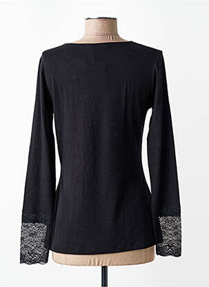 Top tissage jersey manches longues noir LAUREN VIDAL femme
