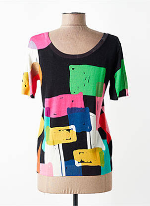 Pull coupe cintrée manches courtes noir ANNA & GABRI femme