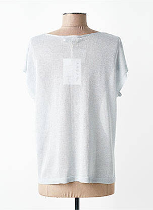 Pull col v manches courtes argent ANDAM femme