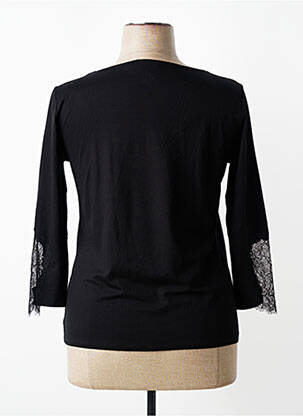 Top stretch manches 3/4 noir LAUREN VIDAL femme
