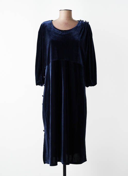 Robe mi-longue manches 3/4 manches 3/4 bleu JEAN MARC PHILIPPE femme