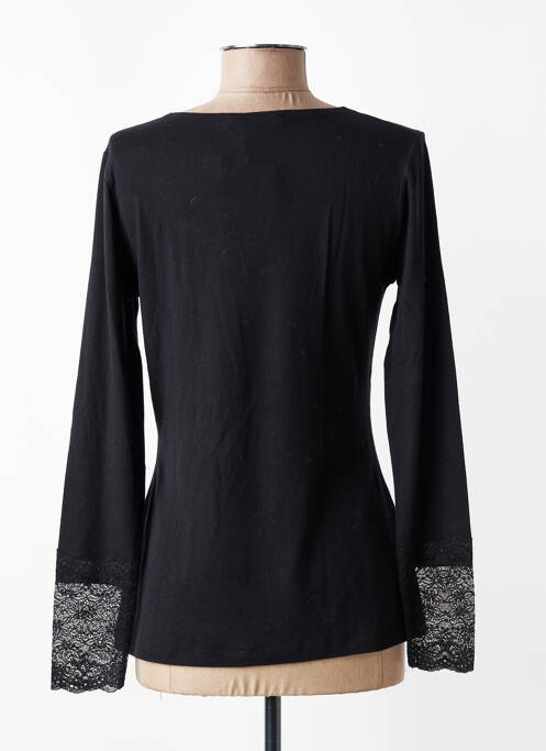 Top tissage jersey manches longues noir LAUREN VIDAL femme