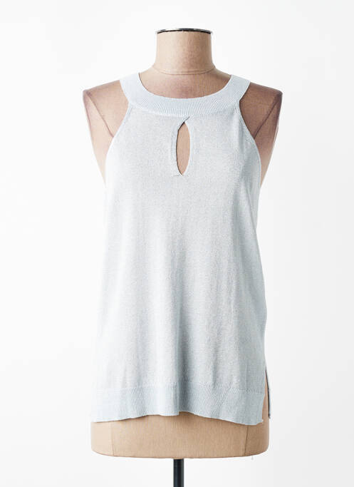 Top sans manche sans manche argent ANDAM femme