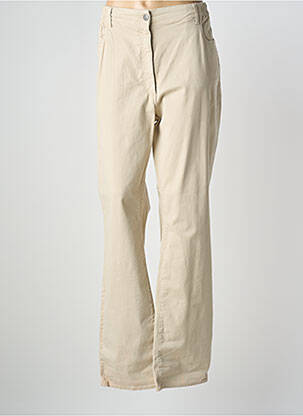 Pantalon droit stretch taille normale beige KANOPE femme