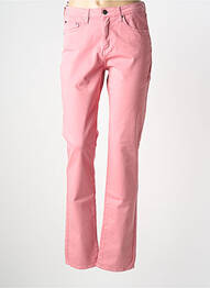 Pantalon slim tissage popeline taille normale rose KANOPE femme