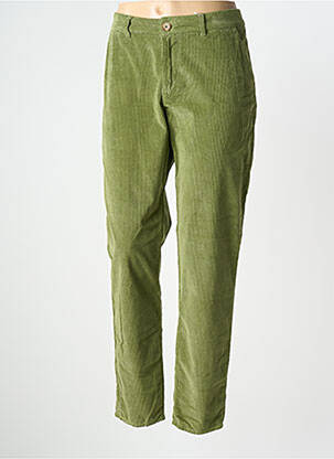 Pantalon droit stretch taille normale vert KANOPE femme