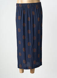 Jupe longue tissage crêpe bleu DES PETITS HAUTS femme