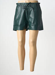 Short tissage simili-cuir taille haute vert MOLLY BRACKEN femme