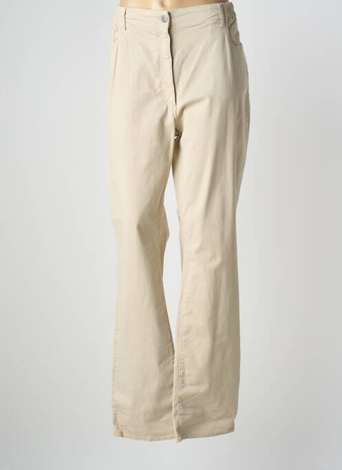 Pantalon droit stretch taille normale beige KANOPE femme