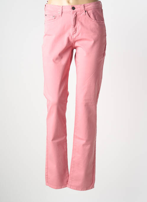 Pantalon slim tissage popeline taille normale rose KANOPE femme