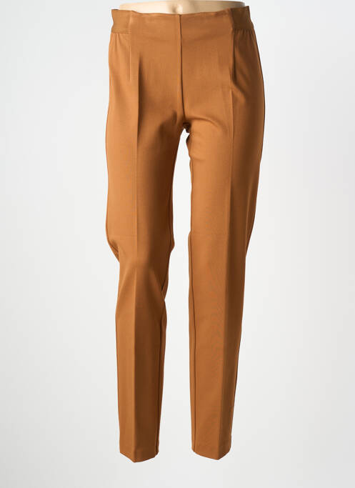 Pantalon slim taille élastique taille normale marron ANNA SERAVALLI femme
