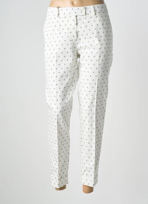 Pantalon chino fermeture zippée sous rabat boutonné taille normale blanc MÊME BY GIAB'S femme