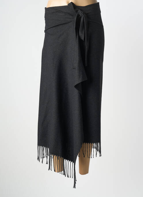 Jupe mi-longue stretch gris DIEGA femme