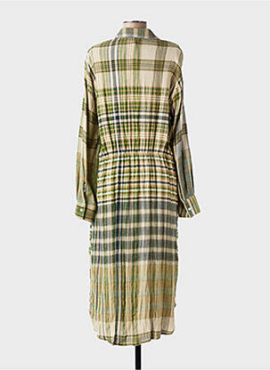 Robe mi-longue manches longues manches longues vert DIEGA femme