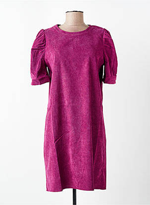 Robe mi-longue fermeture zippée au dos manches courtes violet MOLLY BRACKEN femme