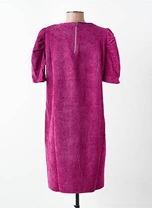 Robe mi-longue fermeture zippée au dos manches courtes violet MOLLY BRACKEN femme