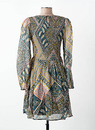 Robe mi-longue imprimé fleurs manches longues vert MOLLY BRACKEN femme