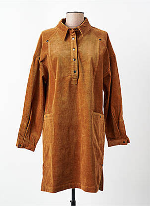 Robe courte manches longues manches longues marron MOLLY BRACKEN femme