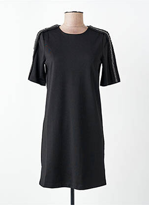 Robe courte fermeture zippée au dos manches courtes noir MOLLY BRACKEN femme