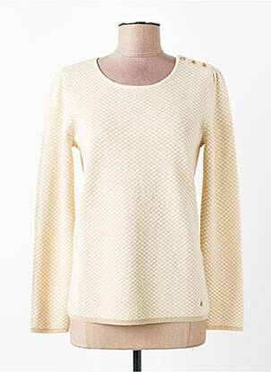 Pull coupe cintrée manches longues beige DES PETITS HAUTS femme