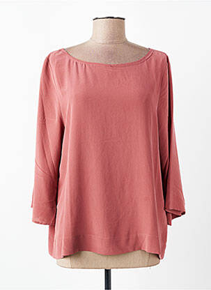 Blouse col rond manches longues rose DIEGA femme
