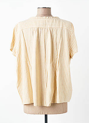 Chemisier coupe droite manches courtes beige DES PETITS HAUTS femme