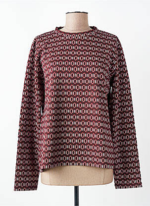 Pull coupe droite manches longues rouge NIU femme
