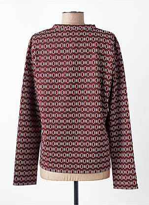Pull coupe droite manches longues rouge NIU femme