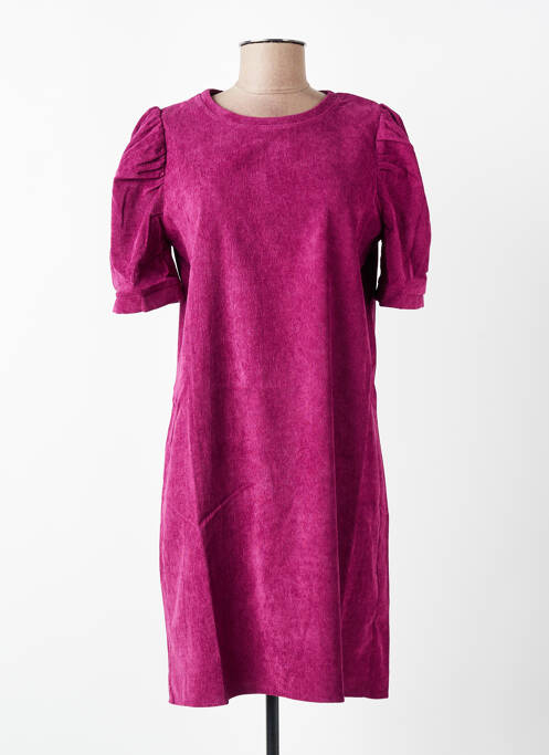 Robe mi-longue fermeture zippée au dos manches courtes violet MOLLY BRACKEN femme