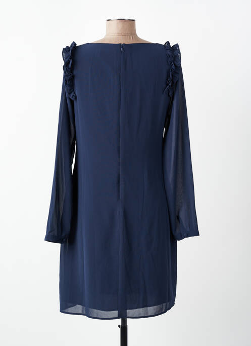 Robe courte fermeture zippée au dos manches longues bleu MOLLY BRACKEN femme