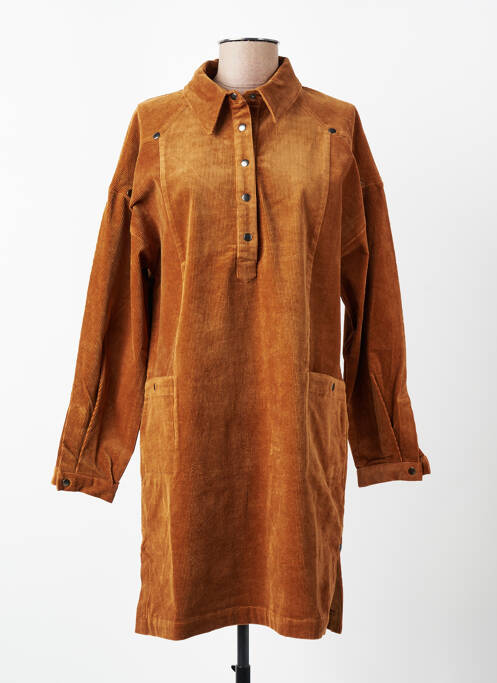 Robe courte manches longues manches longues marron MOLLY BRACKEN femme