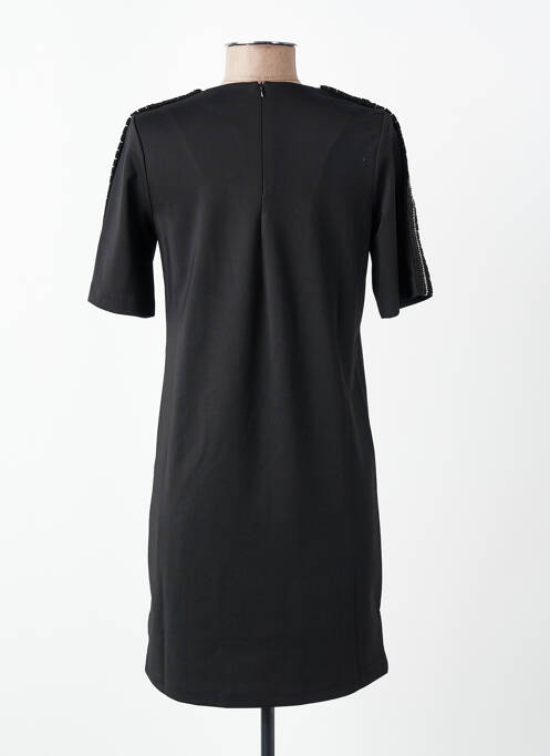 Robe courte fermeture zippée au dos manches courtes noir MOLLY BRACKEN femme