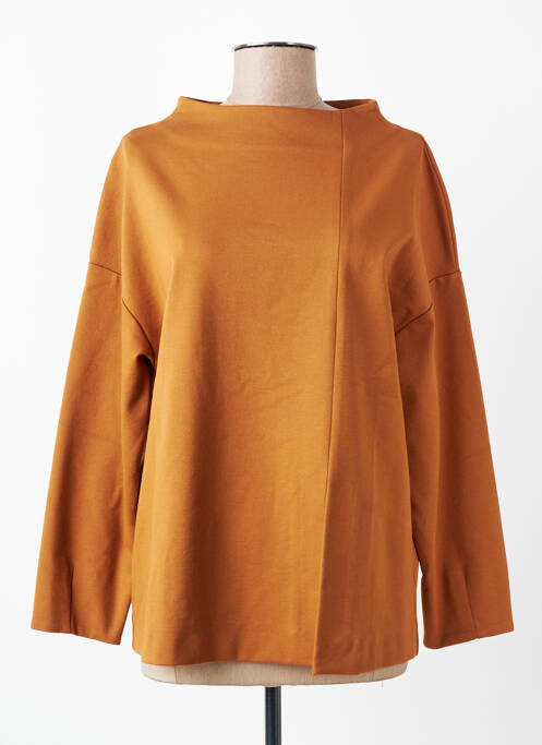 Top stretch manches longues marron ANNA SERAVALLI femme