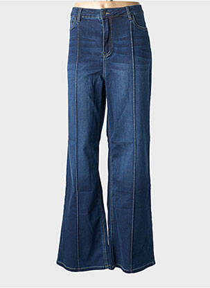 Jeans coupe large stretch taille normale bleu GEISHA femme